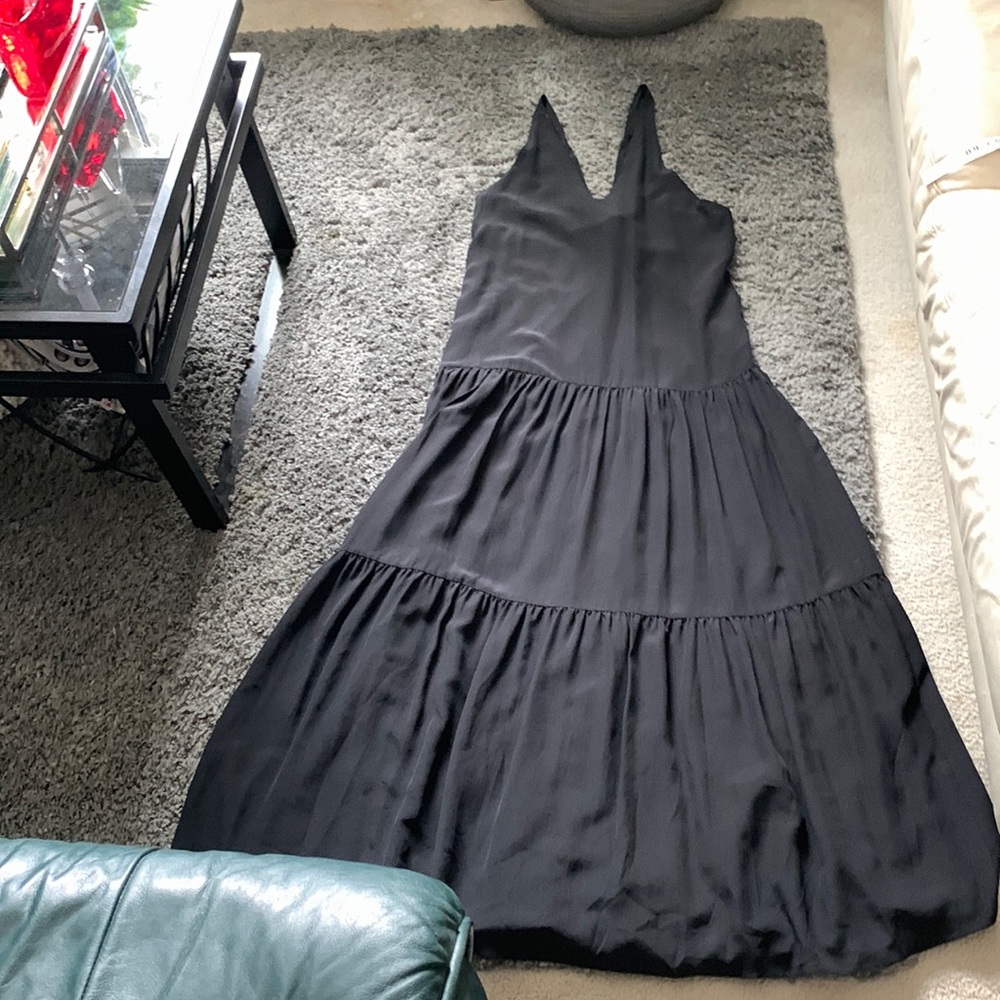 Magali Pascal 100% silk halter maxi dress